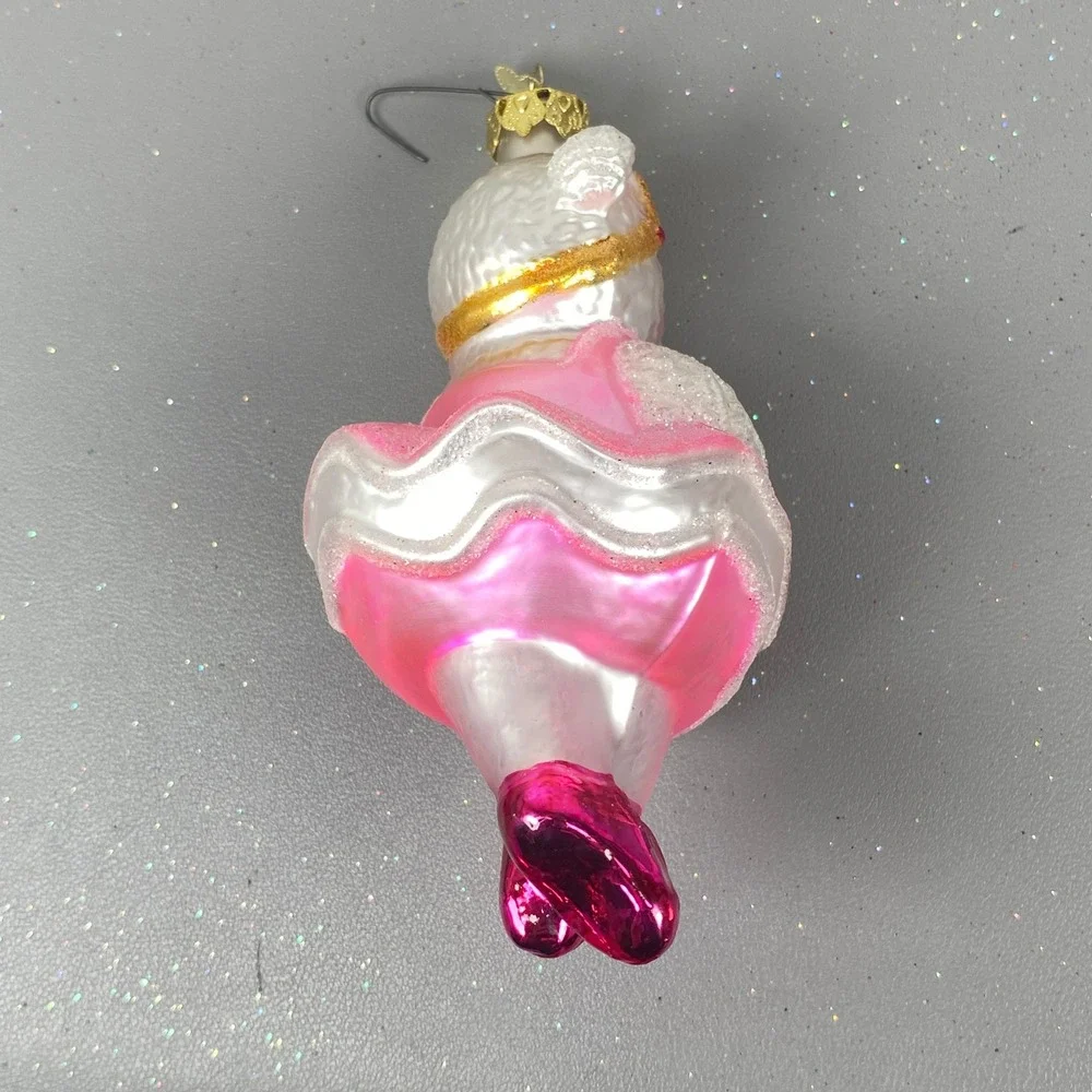 Old World Christmas Glass Holiday Ornaments Ballerina Bear & Easter Basket Set